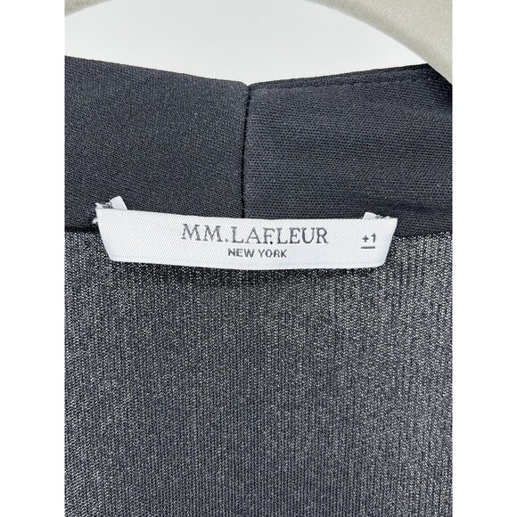 M.M. Lafleur Deneuve Plus Size 1X Wrap Top Blouse +1 Black V Neck - Picture 4 of 9